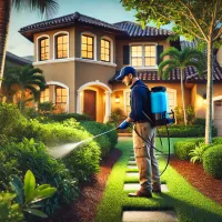 Pest Control Technician treating home